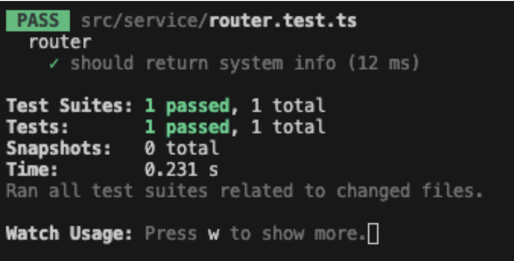 Jest Test Result